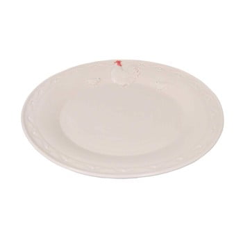 Farfurie rotundă antic line hen, 25 cm, alb