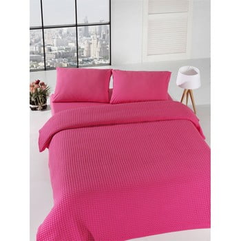 Cuvertură subțire de pat fuchsia pique, 200 x 235 cm