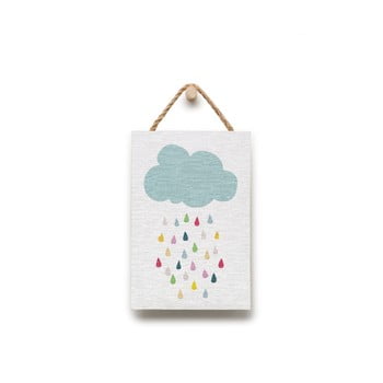 Tablou din lemn KICOTI Rain, 20 x 30 cm, multicolor