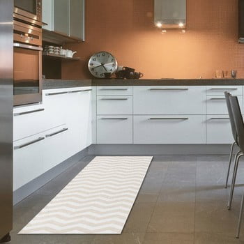Covor de bucătărie, foarte rezistent webtapetti optical beige, 60 x 220 cm