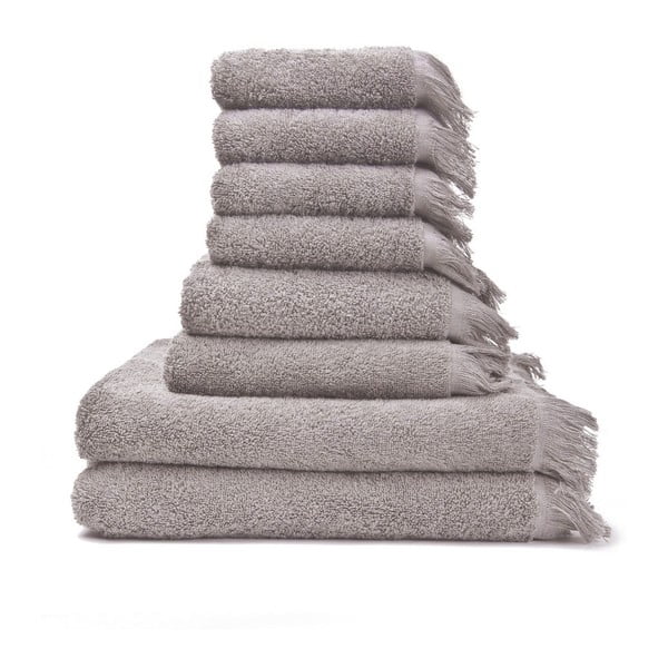 Sada 6 hnědých ručníků a 2 osušek ze 100% bavlny Bonami Selection