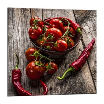 Tablou styler glasspik peppers, 20 x 20 cm