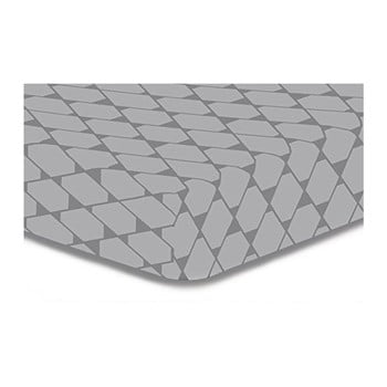 Cearșaf cu elastic, din microfibră DecoKing Rhombuses, 220 x 240 cm, gri