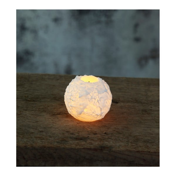 Bílá vosková LED svíčka Star Trading Snowta, výška 6,5 cm