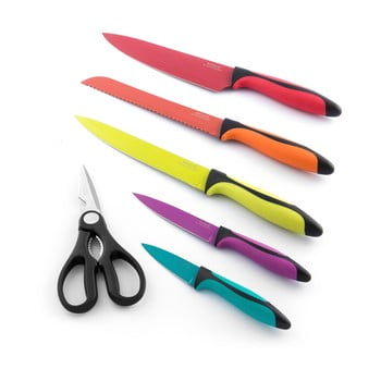 Set 5 cuțite și foarfecă din oțel inoxidabil innovagoods ceramic