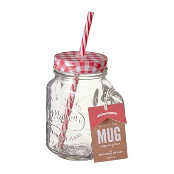 Borcan cu pai și capac premier housewares mason, 450 ml, roșu