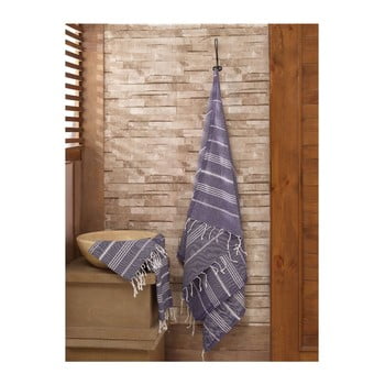 Set 2 prosoape hammam sultan, albastru închis