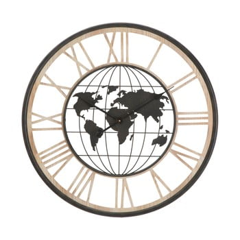 Ceas de perete mauro ferretti world, ø 70 cm, negru