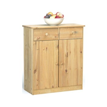 Comodă cu 2 sertare în decor natural lăcuit steens mario, înălțime 89,1 cm