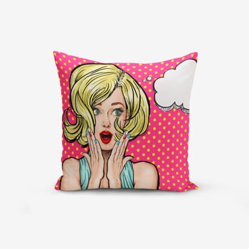 Față de pernă cu amestec din bumbac minimalist cushion covers with points pop art modeli, 45 x 45 cm
