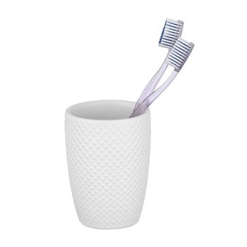 Suport din ceramică pentru periuțe wenko punto, alb