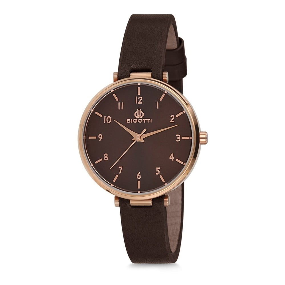 Dámské hodinky s černým koženým řemínkem Bigotti Milano Catherine