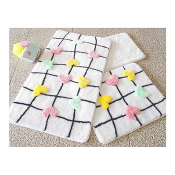 Set 3 covorașe de baie confetti bathmats hearts