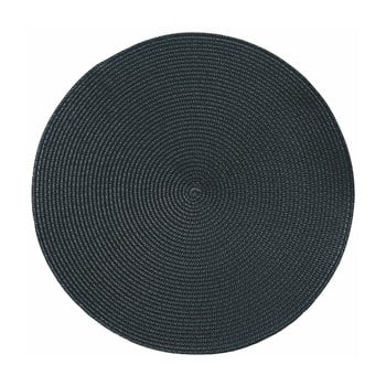 Suport rotund pentru farfurie tiseco home studio round chambray, ø 38 cm, negru