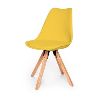 Scaun cu structură din lemn de fag loomi.design eco, galben