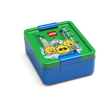 Cutie pentru gustare cu capac verde lego® iconic, albastru