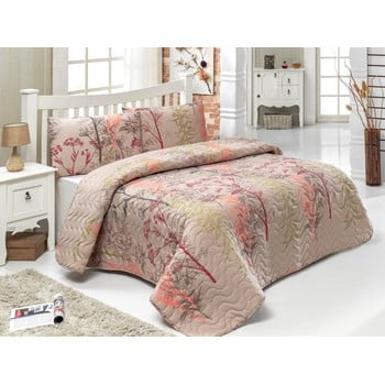Set cuvertură și fețe pernă twin brown, 200 x 220 cm