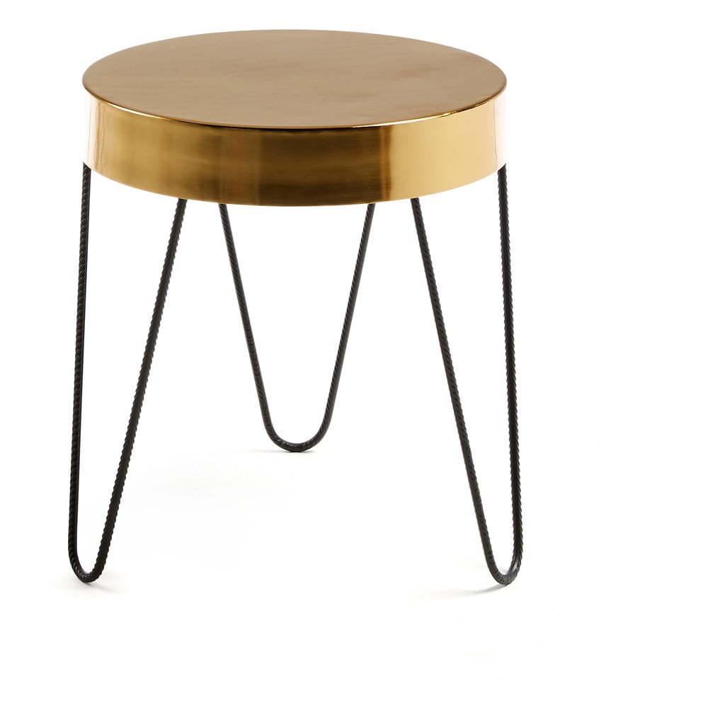 Odkládací stolek ve zlaté barvě Kave Home Juvenil, výška 45 cm