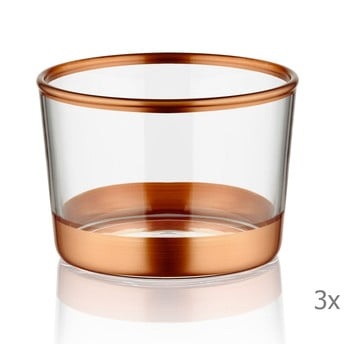 Set 3 pahare pentru shot-uri mia glam bronze, ⌀ 8 cm