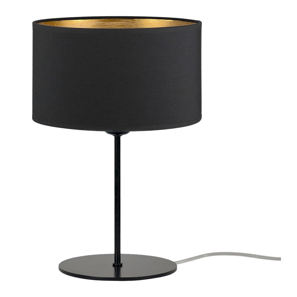 Černá stolní lampa s detailem ve zlaté barvě Bulb Attack Tres S, ⌀ 25 cm