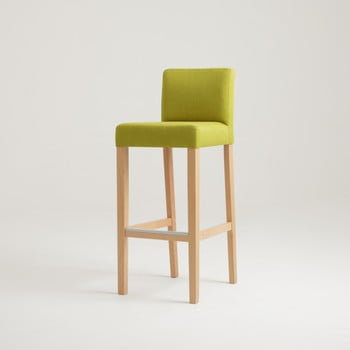 Scaun bar cu picioare de culoare naturală, custom form wilton, verde