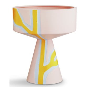 Vas cu picior kähler design fiora, roz-galben