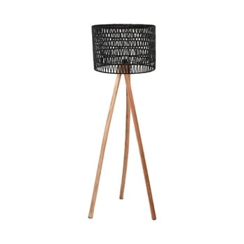 Lampadar din lemn de mango label51 stripe, negru