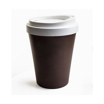 Coș de gunoi Qualy&CO Coffee Bin, maro - alb