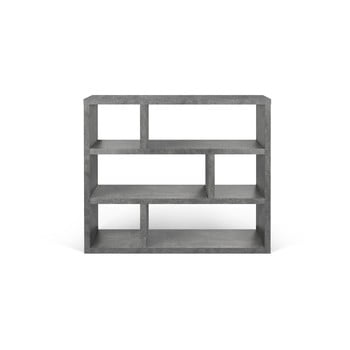 Bibliotecă în decor de beton temahome dublin, înălțime 105 cm, gri