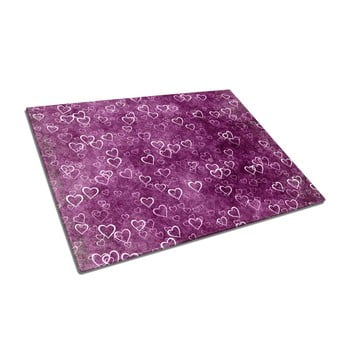 Tocător din sticlă insigne purple love