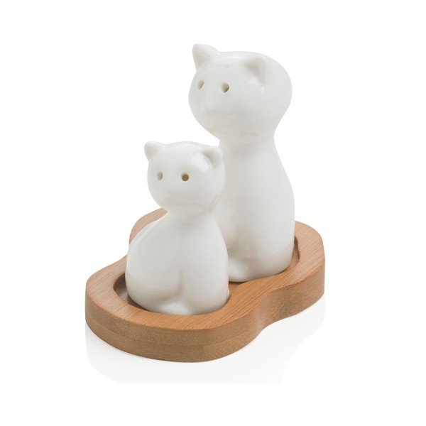 Slánka a pepřenka s podnosem Brandani Cat