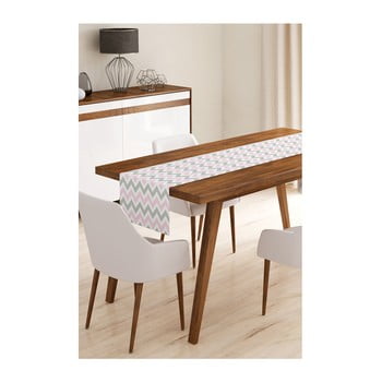 Napron din microfibră pentru masă minimalist cushion covers pinky grey stripes, 45 x 145 cm