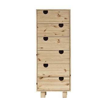 Comodă cu șase sertare karup design house natural/natural