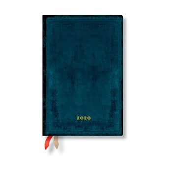 Agendă pentru anul 2020, cu copertă tare Paperblanks Calypso, 368 file, albastru imagine