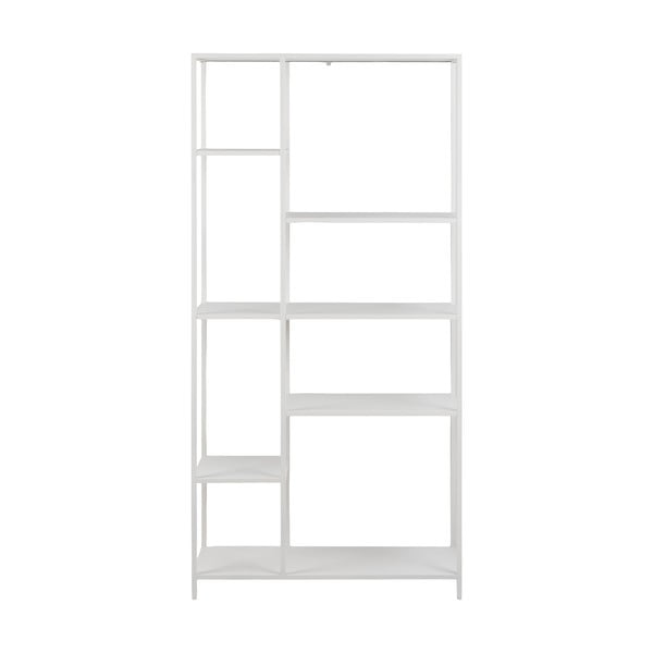 Bílá kovová knihovna Actona Newcastle, výška 165 cm