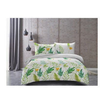 Lenjerie din bumbac satinat decoking herbal, 220 x 200 cm