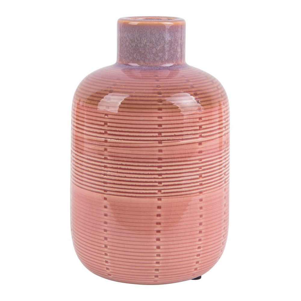 Růžová keramická váza PT LIVING Bottle, výška 18,5 cm