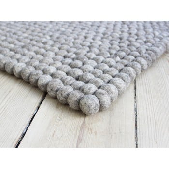 Covor cu bile din lână Wooldot Ball Rugs, 100 x 150 cm, maro nisip