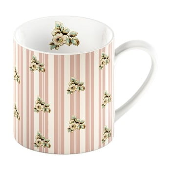 Cană din porțelan cu dungi creative tops cottage flower, 330 ml, roz