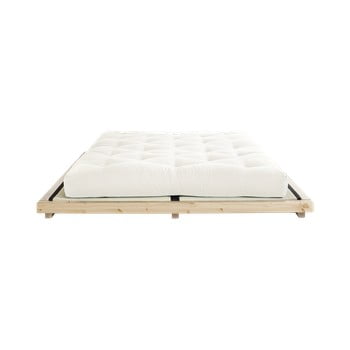 Pat dublu din lemn de pin cu saltea și tatami karup design dock double latex natural/natural, 160 x 200 cm