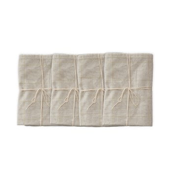 Set 4 șervețele textile linen couture beige lines, 43 x 43 cm