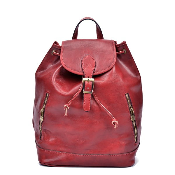 Červený kožený batoh Sofia Cardoni Cindy