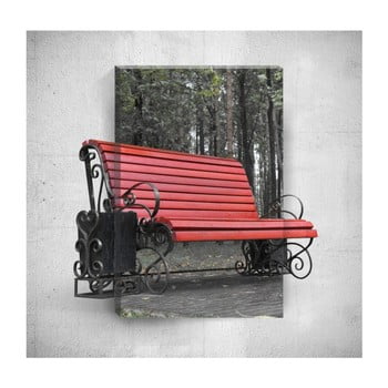 Tablou de perete 3D Mosticx Red Bench, 40 x 60 cm