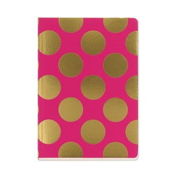 Agendă A5 Go Stationery Gold Polka Magenta