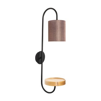 Aplică metalică cu abajur maro închis opviq lights marylena, negru