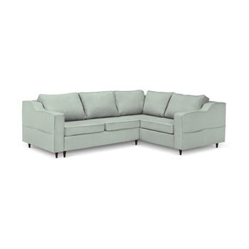 Canapea extensibilă cu 5 locuri și spațiu de depozitare mazzini sofas narcisse, pe partea dreaptă, verde deschis