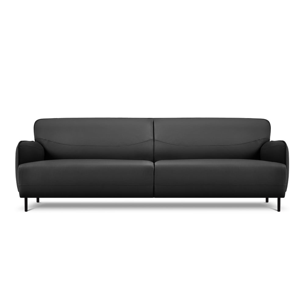 Tmavě šedá kožená pohovka Windsor & Co Sofas Neso, 235 x 90 cm