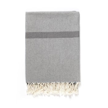 Prosop de plajă kate louise cotton collection line navy, 100 x 180 cm, albastru-gri
