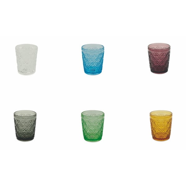 Sada 6 barevných skleniček Villa d'Este Marrakech, 240 ml