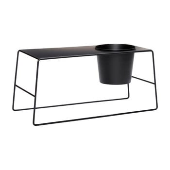 Masă de cafea metalică cu ghiveci incorporat hübsch metal, negru